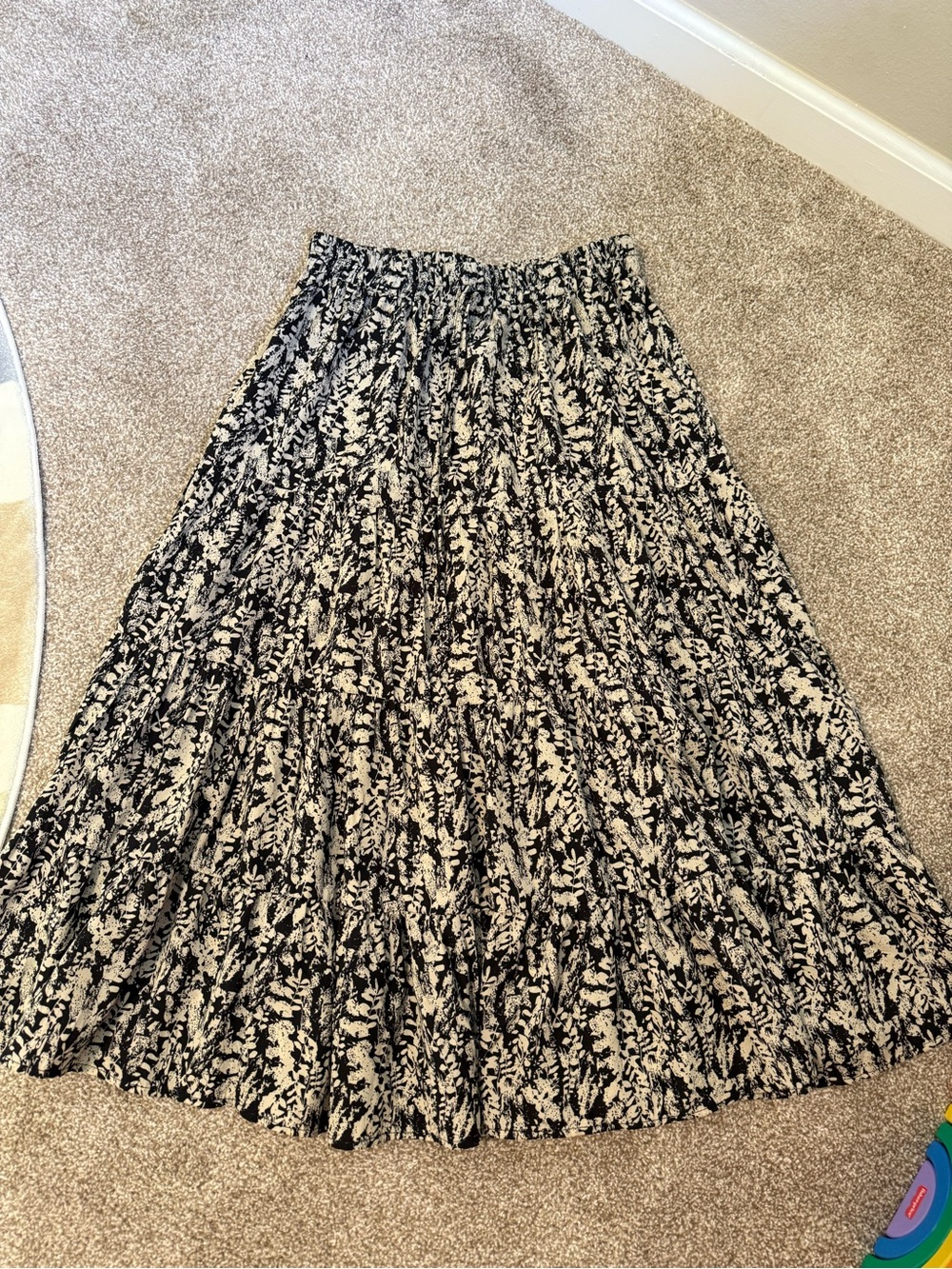 Hayden Black and Cream Floral Tiered Maxi Skirt